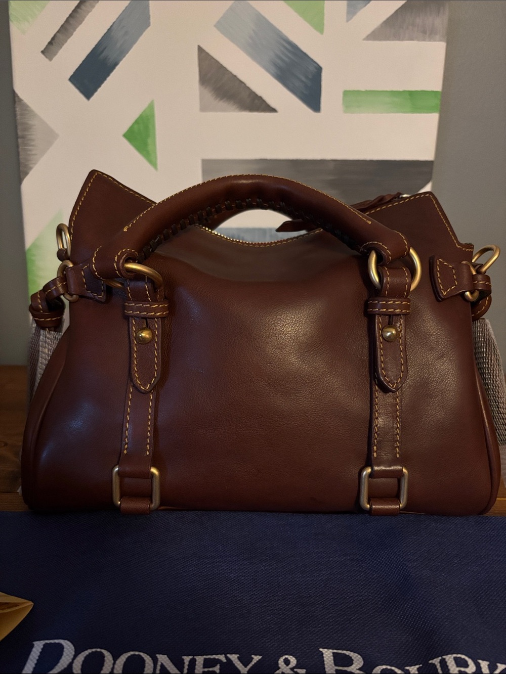 NWT Dooney & Bourke Florentine Mini Satchel in Chesnut - Picture 3 of 7